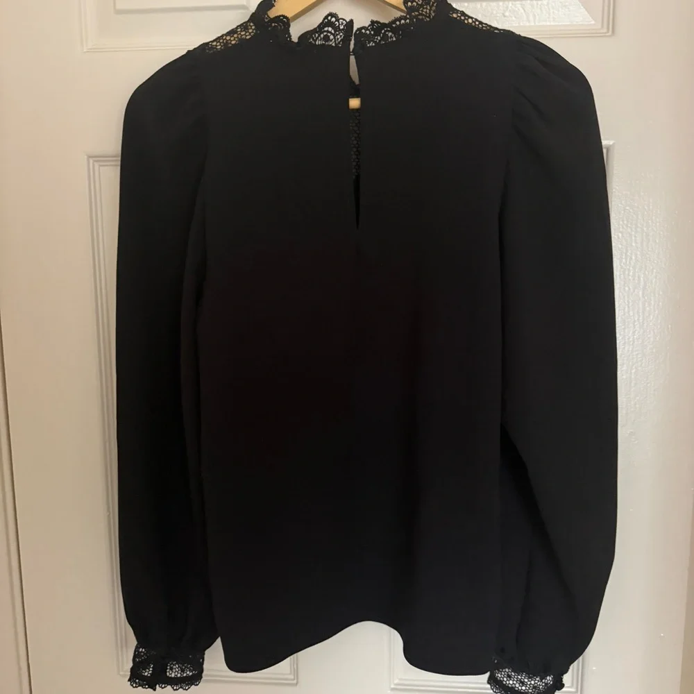 Sezane Black Lace Blouse - Picture 6 of 12
